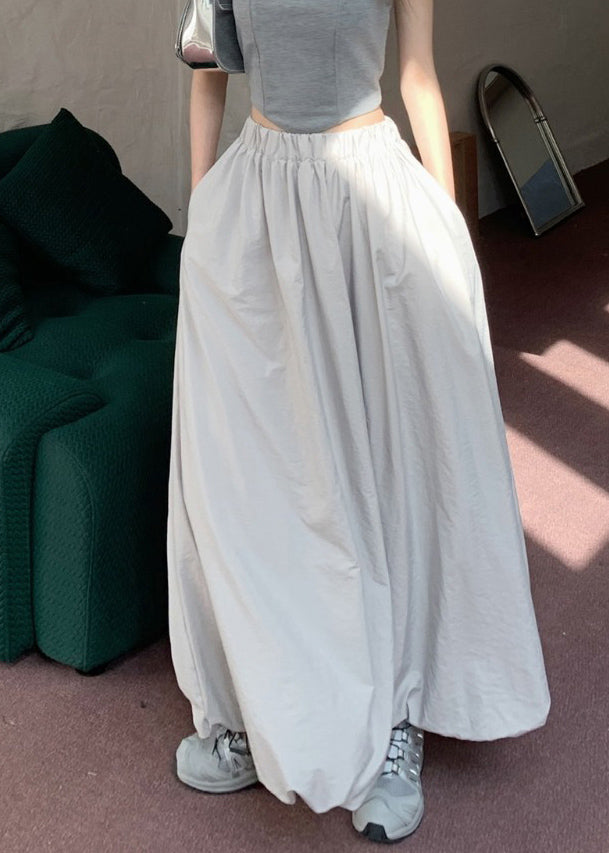 Taschen Elastische Taille Grau Rock Maxi Slip