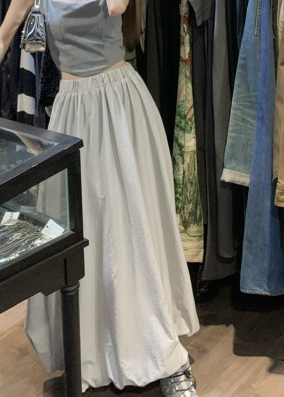 Taschen Elastische Taille Grau Rock Maxi Slip