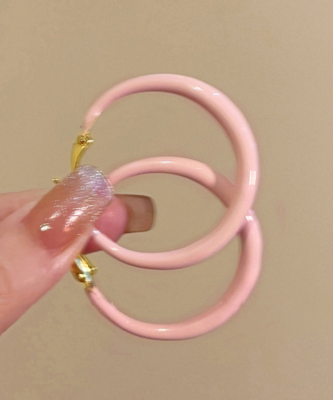 Boucles d'oreilles créoles en alliage rose glacé