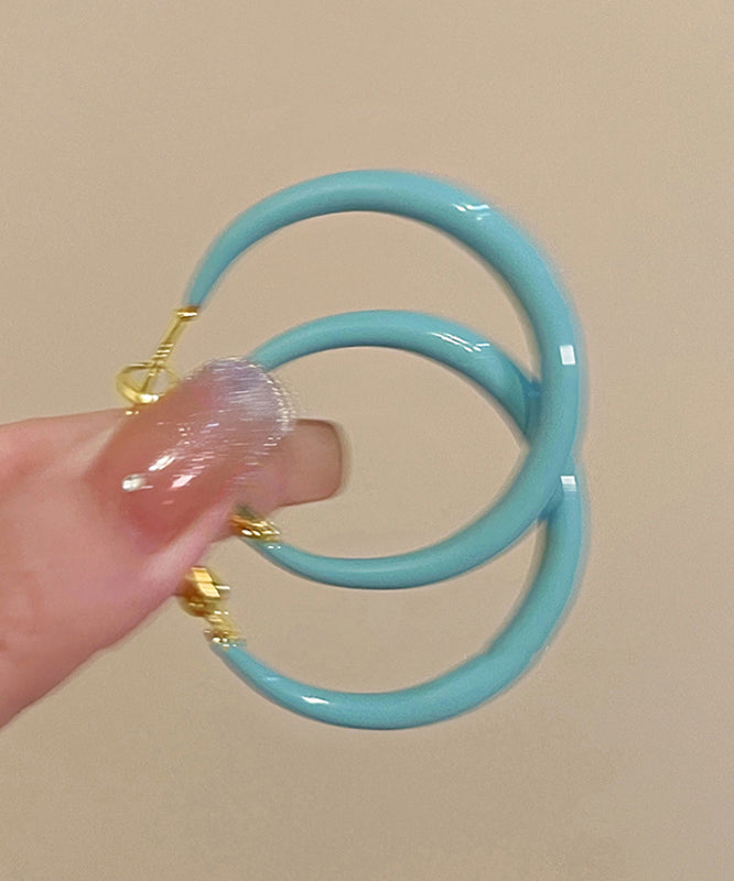 Boucles d'oreilles créoles en alliage rose glacé