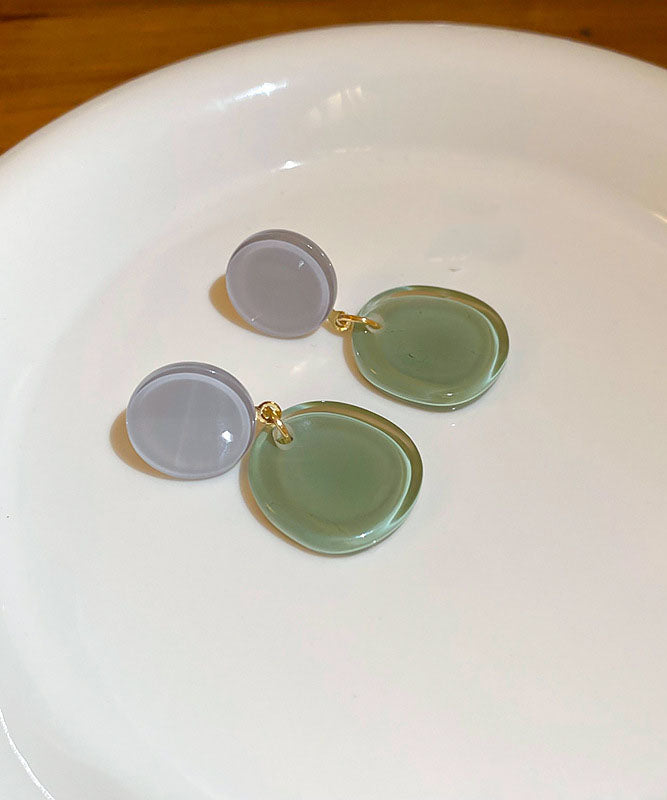 Drop Resin Alloy Earrings Silver Brief Pink Sterling