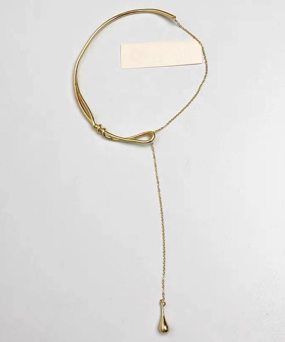 Pendant Stainless Water Steel Silk Brief Necklace Drop