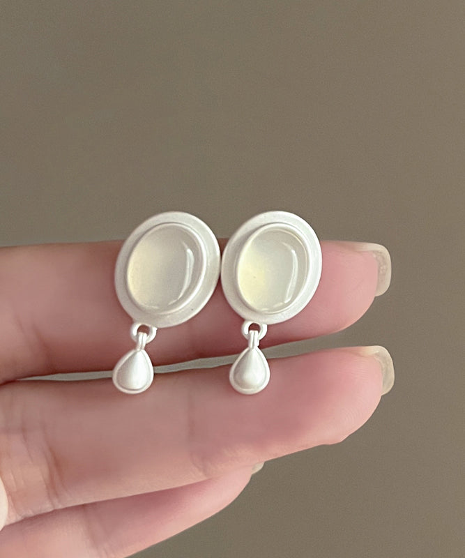 Earrings Tassel White Metal Water Drop Brief