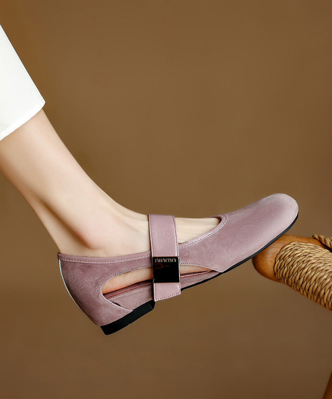 Chaussures compensées en daim marron à brides et boucle pour femme