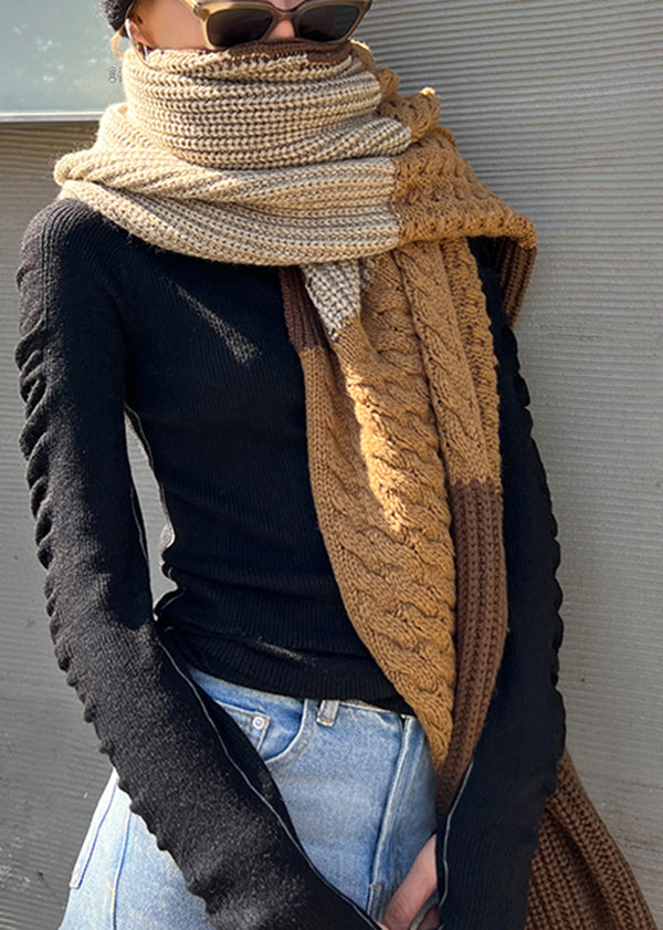 Brown Dual Use Warm Shoulder Scarf For Autumn And Winter RS051