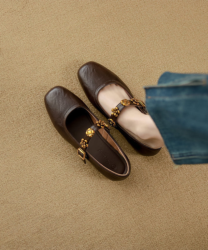 Leder Loafer Faux Splicing Schnalle Braun Strap Penny Casual