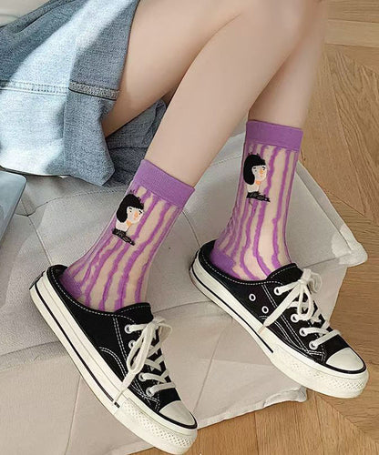 Cartoon Summer Thin Breathable Two Sided Trendy Socks KJ049