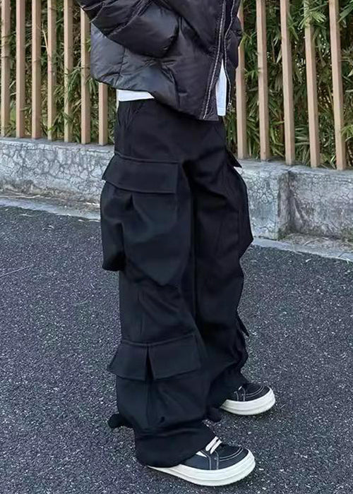 Casual Taille Taschen Herren Hosen Frühling Baumwolle Hohe