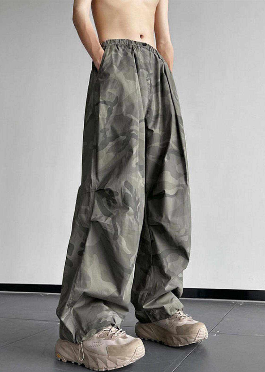 Hosen Camouflage Männer Baumwolle Taille Elastische Casual Taschen Sommer