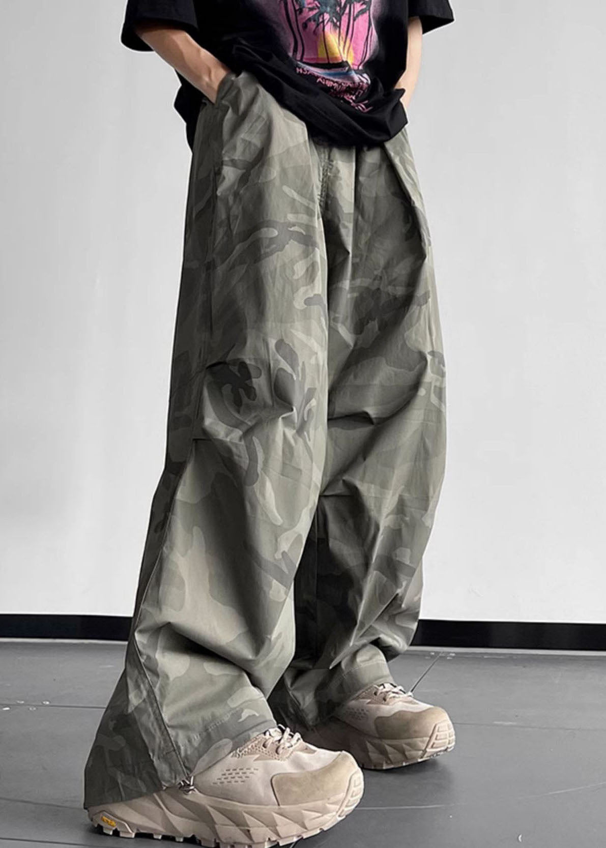 Hosen Camouflage Männer Baumwolle Taille Elastische Casual Taschen Sommer