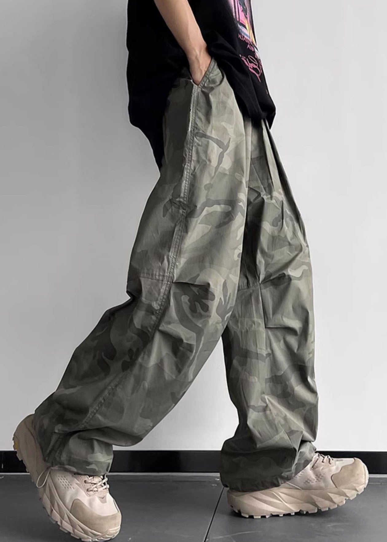 Hosen Camouflage Männer Baumwolle Taille Elastische Casual Taschen Sommer