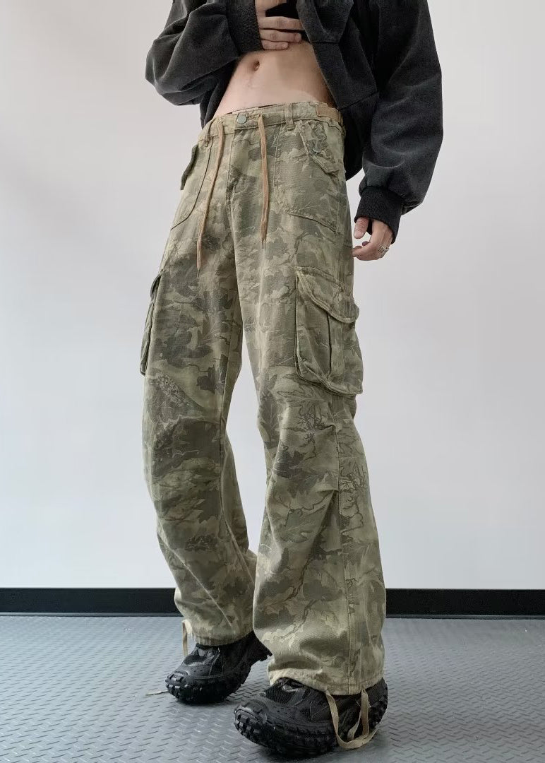 Lässige Jeanshose mit Camouflage-Print und hoher Taille für Herren SA066