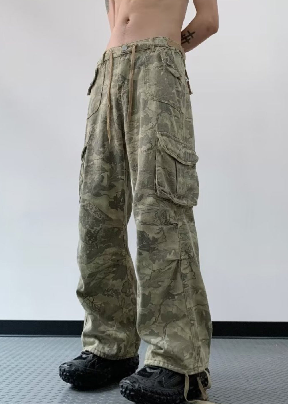 Casual Camouflage Print High Wais Men Denim Pants SA066