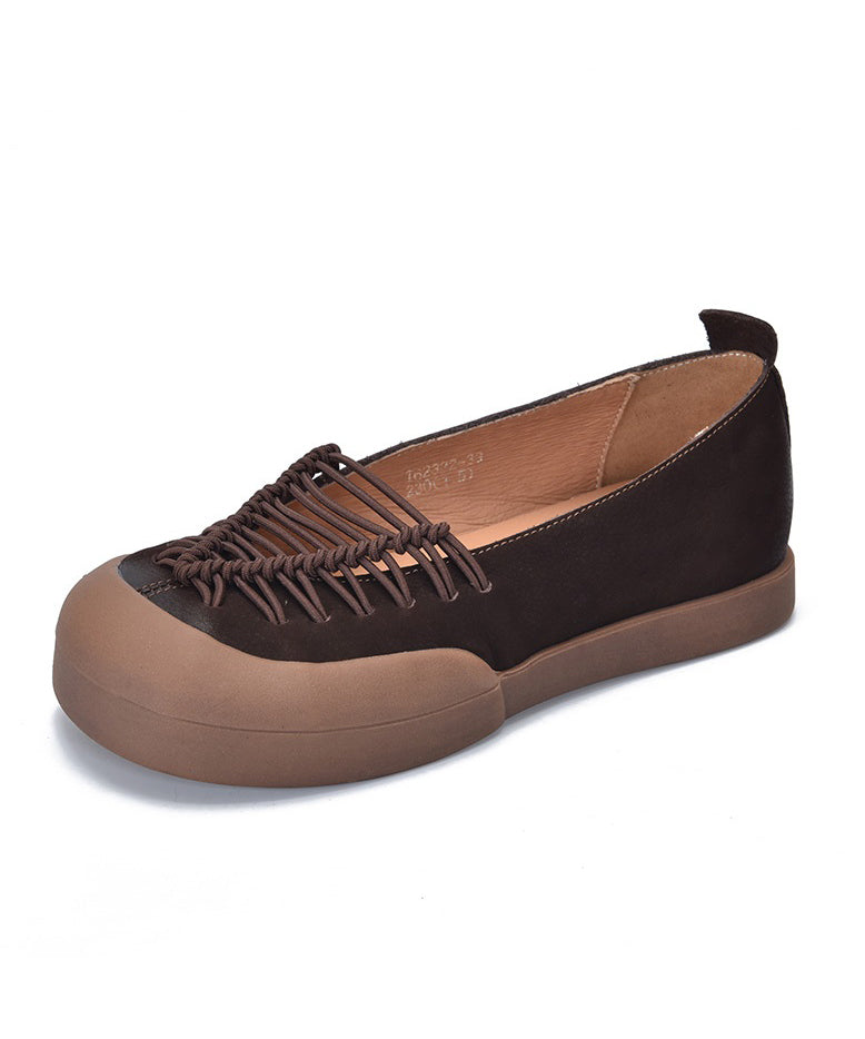 Schuhe Rot Komfortable Leder Spleißen Casual Füße Flache Rindsleder