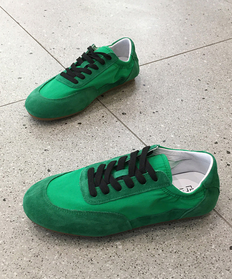 Wildleder Spleißen Rot Casual Bequeme Spitze Flache Schuhe
