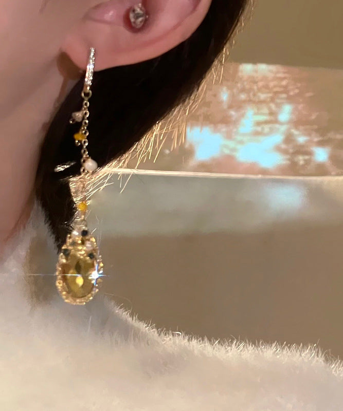 Eau Zircon Décontracté Surdoré Pompon Or Perle Cristal Cuivre