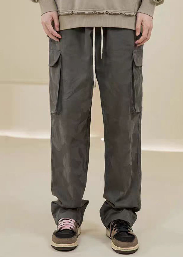 Lässige Camouflage Hose bestickt grüne Taschen Herren Baumwolle