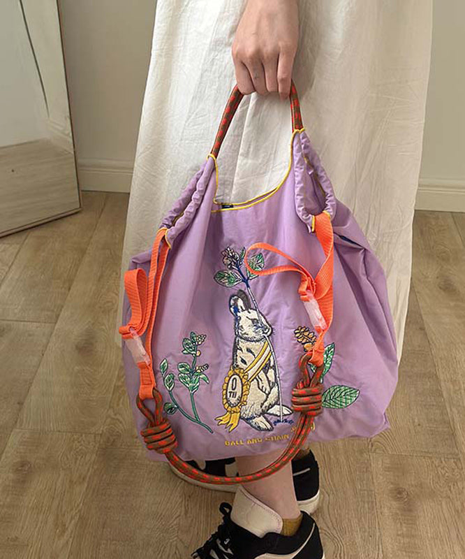 Casual Grey Embroidery Large Capacity Shopping Bag SX1003