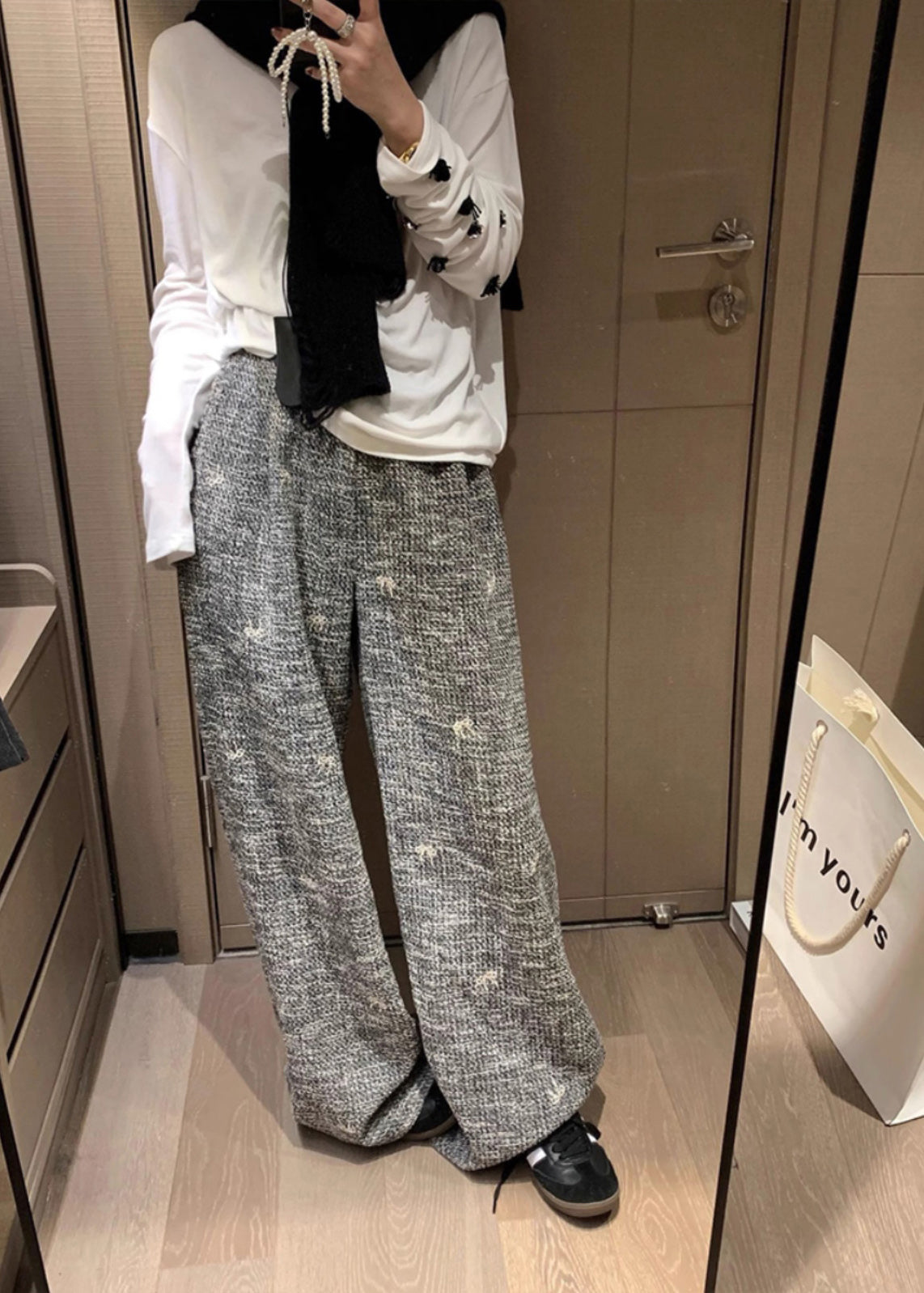 Casual Khaki High Waist Wide Leg Pants Fall RF006