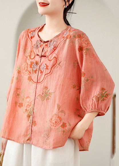 Casual Orange Patchwork Low High Design Shirt Summer AP027