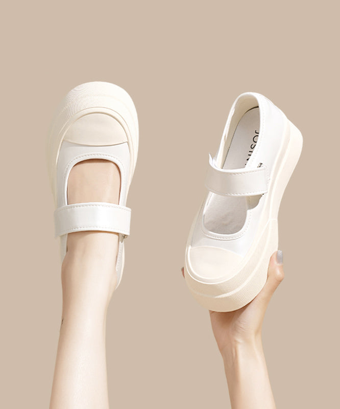 Casual Pink Buckle Strap Splicing Platform Flat Feet Shoes YC031
