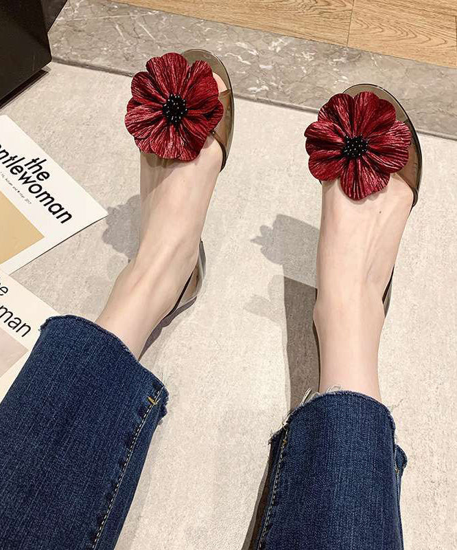 Zehenpartie Rot Splicing Floral Water Casual Peep Sandalen