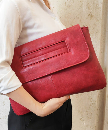 Casual Red Patchwork Faux Leather Wallet Purse UU1080