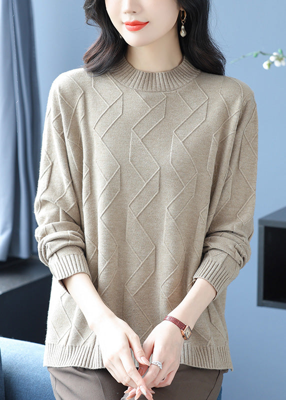 Casual Yellow O Neck Cozy Warm Woolen Knit Pullover Winter RL036