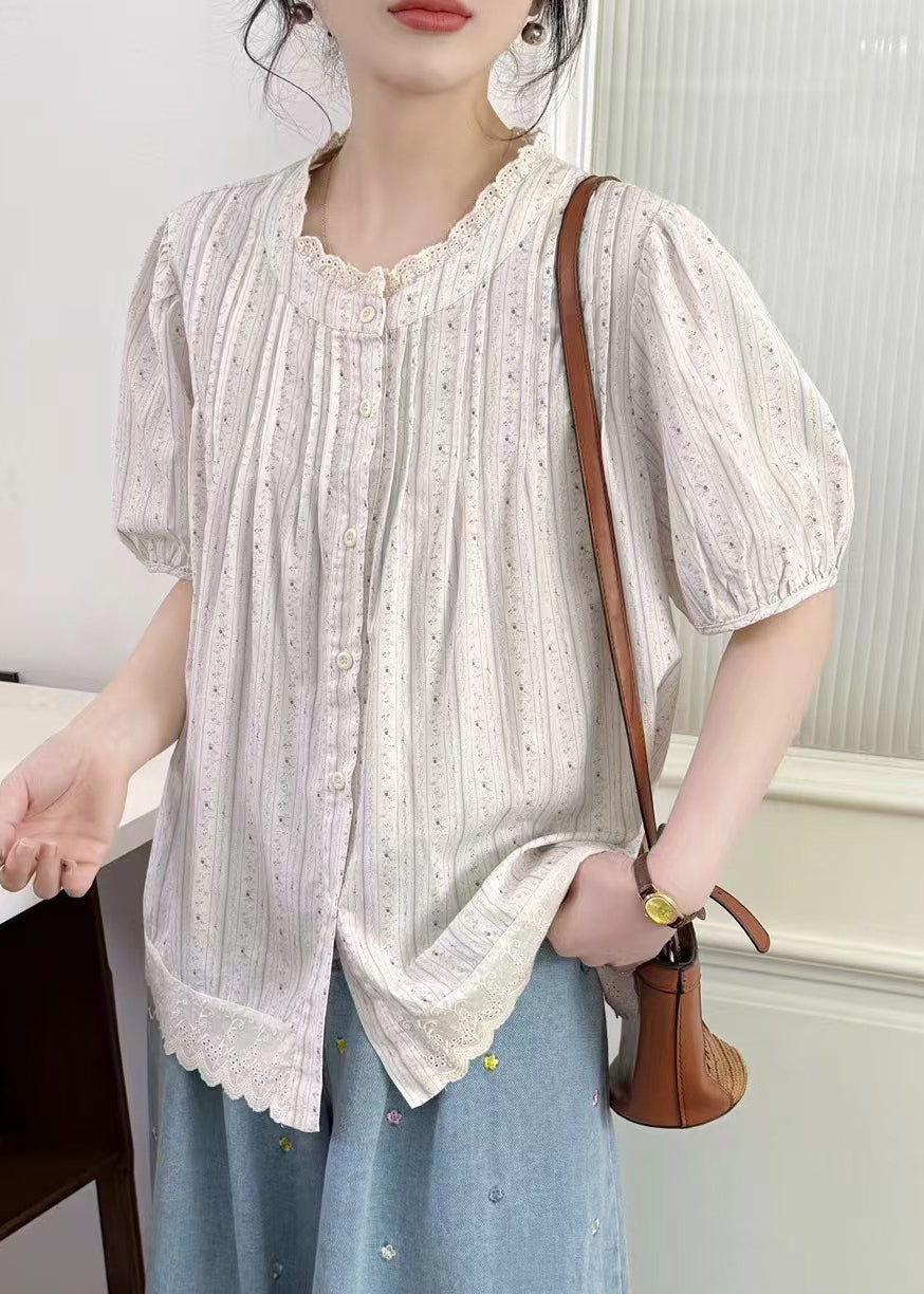Haut oversize d'été en coton patchwork abricot chic