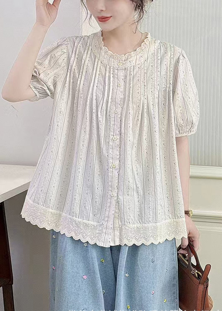 Haut oversize d'été en coton patchwork abricot chic