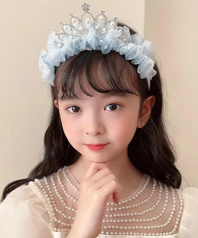 Chic Beige Tulle Zircon Pearl Kids Hairpin YG025