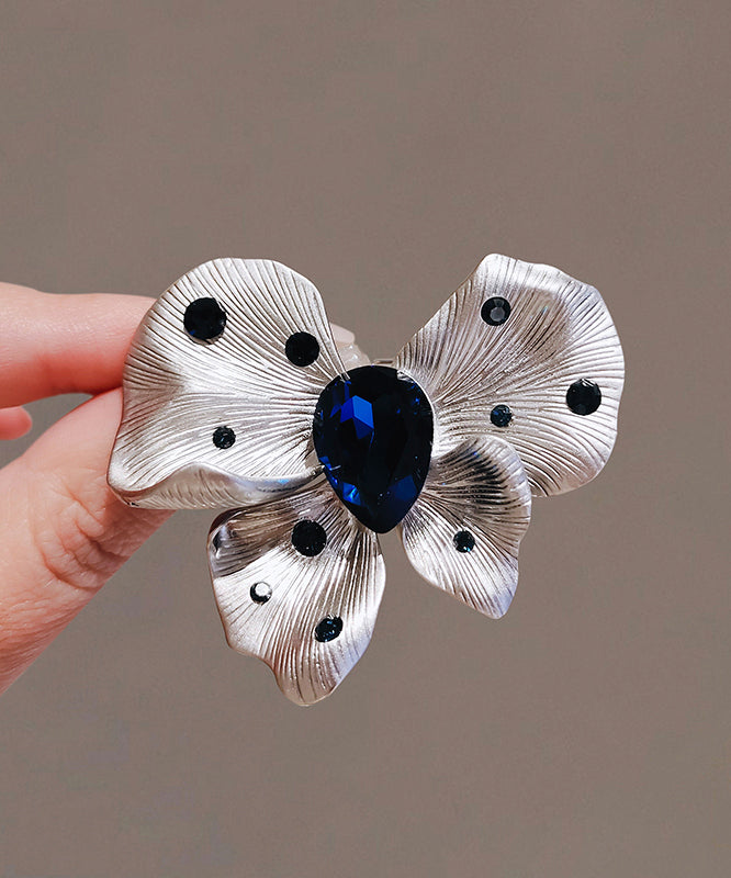 Épingle à cheveux en alliage avec cristal bleu papillon chic
