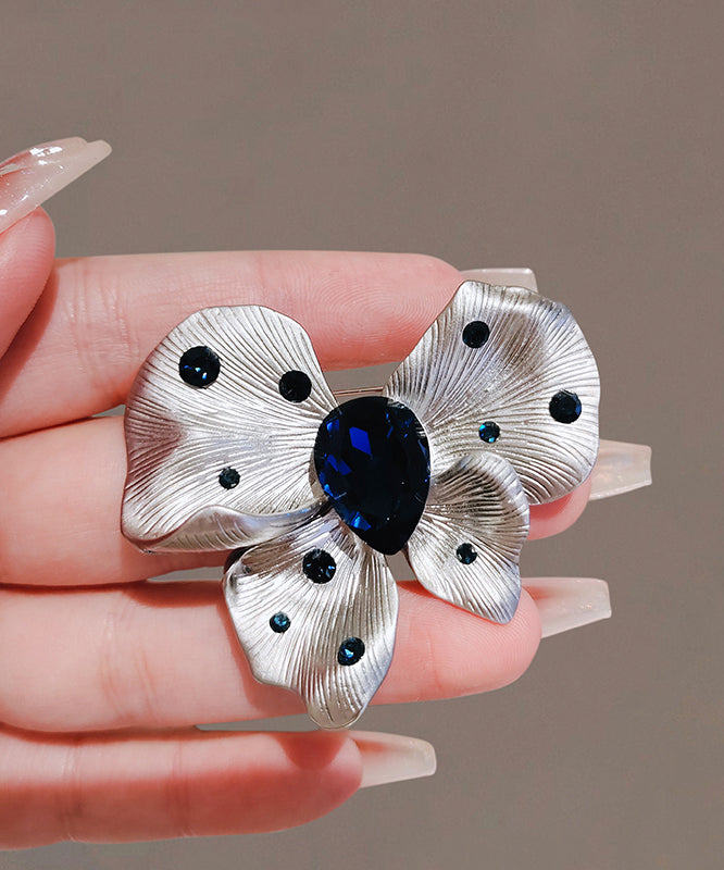 Épingle à cheveux en alliage avec cristal bleu papillon chic