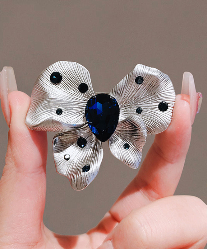 Épingle à cheveux en alliage avec cristal bleu papillon chic