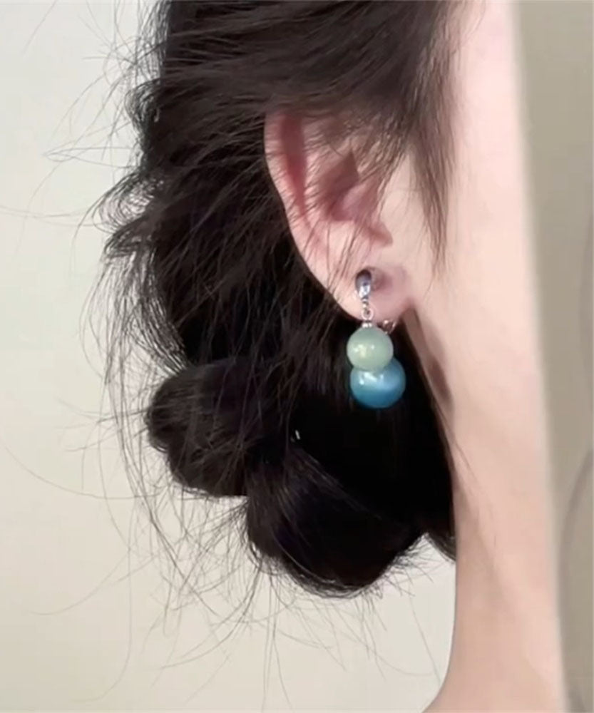 Resin Copper Earrings Drop Blue Chic