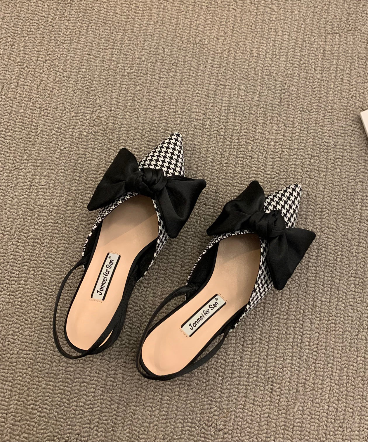 Sandales épaisses en tissu chic en coton à carreaux avec nœud et épissure