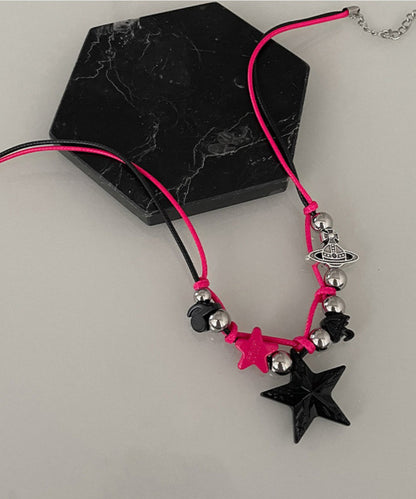 Chic Colorblock Stainless Steel Alloy Star Pendant Necklace ZZ051