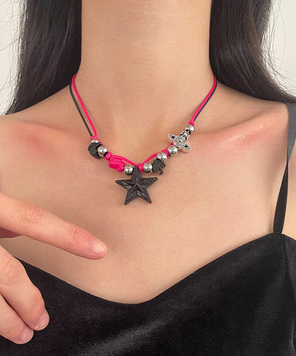 Chic Colorblock Stainless Steel Alloy Star Pendant Necklace ZZ051