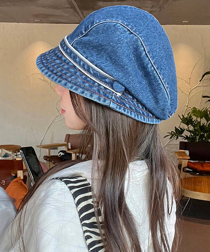 Chic Navy Patchwork Cowboy Beret Hat MM076