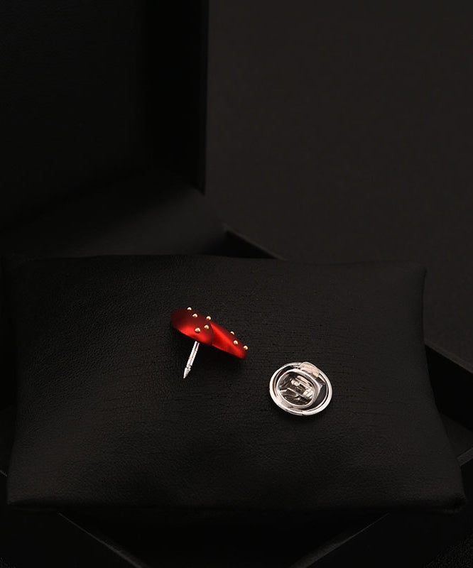 Broche Love chic en acier inoxydable rouge YI028