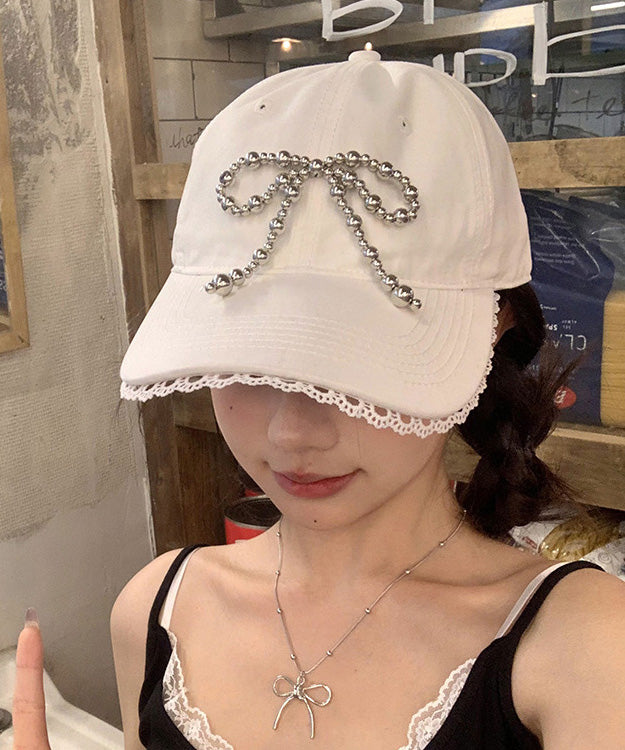 Lace White Chic Baseball Versatile Hat Cap Bow
