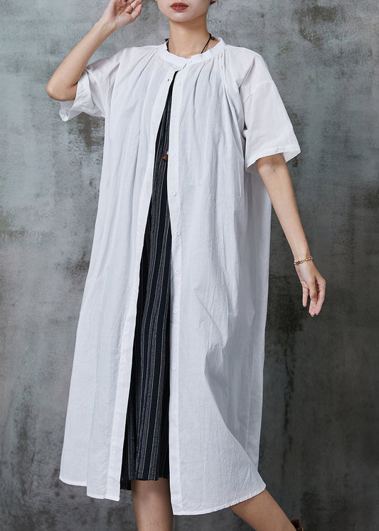 Chic White Oversized Cotton Dress Two Pieces Set Summer AL1012