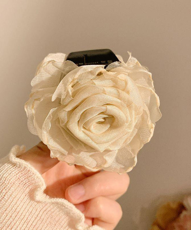 Haarnadel im chinesischen Stil mit Kaffeetüll und Rose, RG012