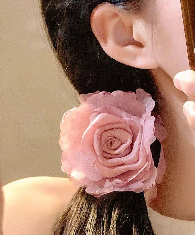 Haarnadel im chinesischen Stil mit Kaffeetüll und Rose, RG012