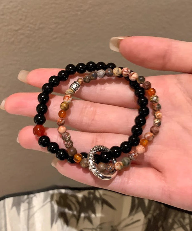 Chinese Ping Copper Glass Style Buckle Bracelet Beading Overgild