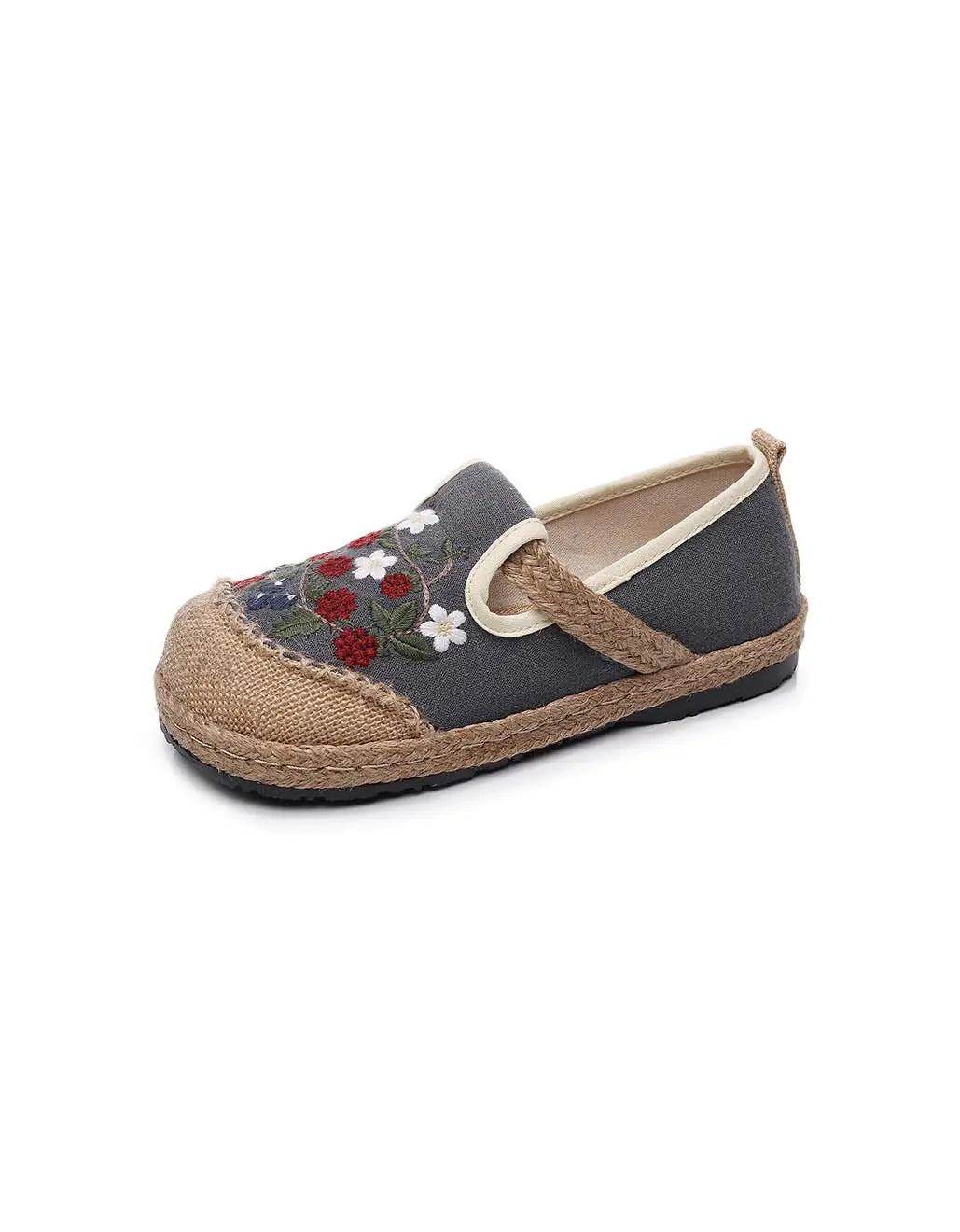 Chinese Style Embroidery Flower Linen Shoes Ada Fashion