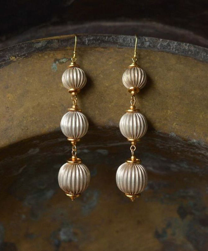 Alloy Style LanternDrop Copper Earrings Gold Chinese
