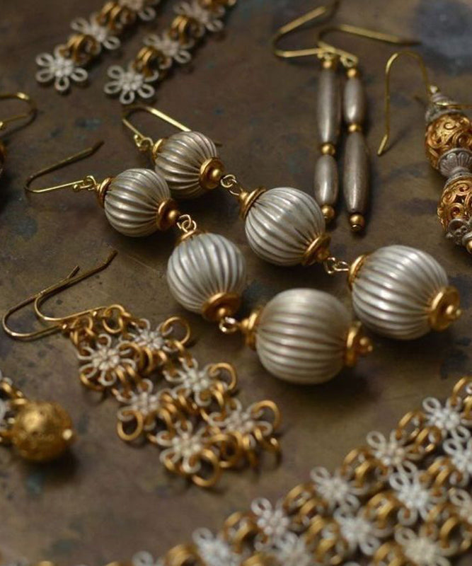 Alloy Style LanternDrop Copper Earrings Gold Chinese