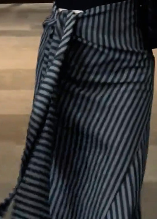 Skirts Striped Chiffon Fall Classy High Black Up Waist Lace