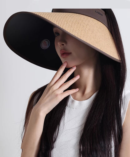 Classy Coffee Patchwork Cotton Blended Sun Hat MM044